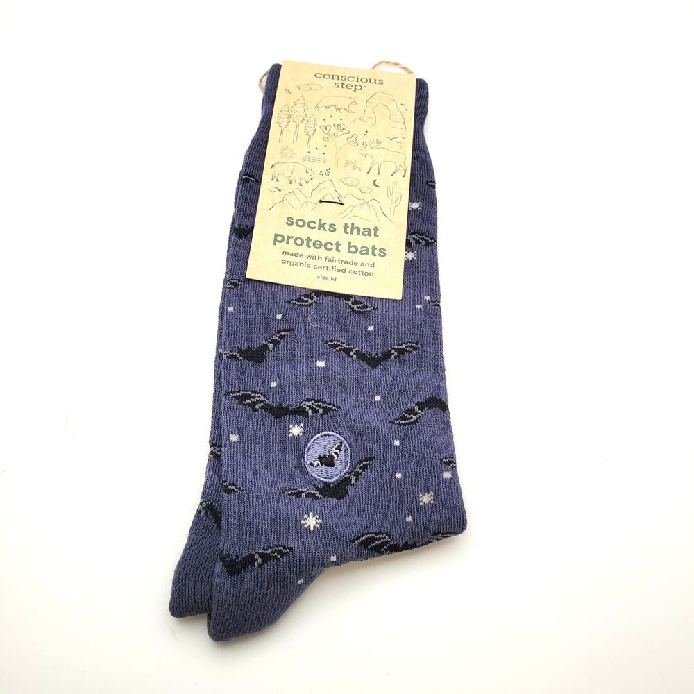 Conscious Step Bat Socks That Protect Bats Halloween NWT Unisex